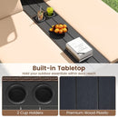 Outdoor Daybed with Adjustable Backrests 2-Person PE Rattan Patio Bed-Brown by LJGDeals