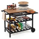 Outdoor Dining Cart with BBQ Grill and Folding Side Panel by LJGDeals