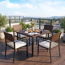Patio Dining Chairs Set of 4 with Padded Cushions by LJGDeals