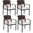 Patio Dining Chairs Set of 4 with Padded Cushions by DirectDeals