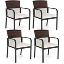 Patio Dining Chairs Set of 4 with Padded Cushions by LJGDeals
