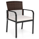 Patio Dining Chairs Set of 4 with Padded Cushions by LJGDeals