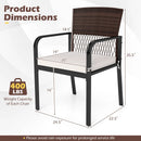 Patio Dining Chairs Set of 4 with Padded Cushions by LJGDeals