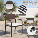 Patio Dining Chairs Set of 4 with Padded Cushions by LJGDeals