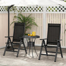 Outdoor Dining Chair with Soft Padded Seat and 7-Position Adjustable Backrest Set of 2-Black by DirectDeals