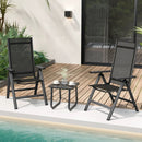 Outdoor Dining Chair with Soft Padded Seat and 7-Position Adjustable Backrest Set of 2-Black by DirectDeals
