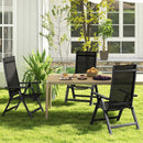 Outdoor Dining Chair with Soft Padded Seat and 7-Position Adjustable Backrest Set of 2-Black by LJGDeals