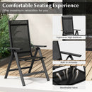 Outdoor Dining Chair with Soft Padded Seat and 7-Position Adjustable Backrest Set of 2-Black by LJGDeals