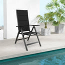 Outdoor Dining Chair with Soft Padded Seat and 7-Position Adjustable Backrest-Black by DirectDeals