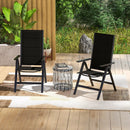 Outdoor Dining Chair with Soft Padded Seat and 7-Position Adjustable Backrest-Black by LJGDeals