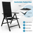 Outdoor Dining Chair with Soft Padded Seat and 7-Position Adjustable Backrest-Black by LJGDeals