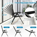 Outdoor Dining Chair with Soft Padded Seat and 7-Position Adjustable Backrest-Black by LJGDeals