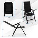 Outdoor Dining Chair with Soft Padded Seat and 7-Position Adjustable Backrest-Black by DirectDeals