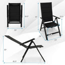 Outdoor Dining Chair with Soft Padded Seat and 7-Position Adjustable Backrest-Black by LJGDeals