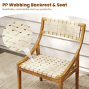 Teak Wood Outdoor Dining Chair with Webbing Seat by DirectDeals