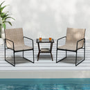 Outdoor Dining Chairs Set of 2 Patio Furniture Chair with Breathable Seat and Backrest-Brown by LJGDeals