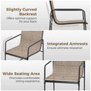 Outdoor Dining Chairs Set of 2 Patio Furniture Chair with Breathable Seat and Backrest-Brown by LJGDeals