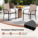 Outdoor Dining Chairs Set of 4 with High Back and Metal Frame-Light Brown by LJGDeals