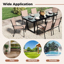 Outdoor Dining Chairs Set of 2 with High Back and Metal Frame-Light Brown by LJGDeals
