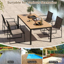 Outdoor Dining Chairs Set of 4 Patio Furniture Chair with Breathable Seat and Backrest-Brown by LJGDeals