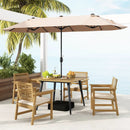 4-Person Acacia Wood Outdoor Dining Table for Garden Poolside and Backyard by LJGDeals