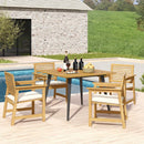 4-Person Acacia Wood Outdoor Dining Table for Garden Poolside and Backyard by LJGDeals