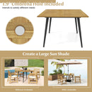 4-Person Acacia Wood Outdoor Dining Table for Garden Poolside and Backyard by LJGDeals