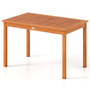 Outdoor Dining Table for 4-6 People 48 Inches Wood Rectangular Patio Table by LJGDeals