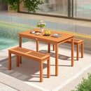 Outdoor Dining Table for 4-6 People 48 Inches Wood Rectangular Patio Table by LJGDeals