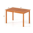 Outdoor Dining Table for 4-6 People 48 Inches Wood Rectangular Patio Table by LJGDeals