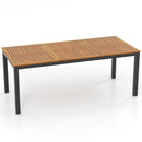 8-Person Outdoor Dining Table 79 Inch Acacia Wood Patio Table with Umbrella Hole by LJGDeals