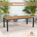 8-Person Outdoor Dining Table 79 Inch Acacia Wood Patio Table with Umbrella Hole by LJGDeals