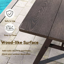 Outdoor Dining Tale for 6 with 1.93 Inch Umbrella Hole for Garden-Dark Brown