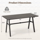 Outdoor Dining Tale for 6 with 1.93 Inch Umbrella Hole for Garden-Dark Brown by LJGDeals