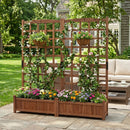 Dual Raised Garden Bed with Trellis and Drainage Holes by LJGDeals