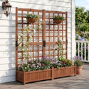 Dual Raised Garden Bed with Trellis and Drainage Holes by LJGDeals