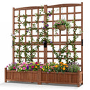 Dual Raised Garden Bed with Trellis and Drainage Holes by DirectDeals
