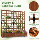 Dual Raised Garden Bed with Trellis and Drainage Holes by DirectDeals