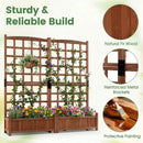 Dual Raised Garden Bed with Trellis and Drainage Holes by LJGDeals