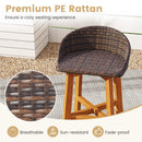 Outdoor Faux Rattan Bar Chairs Set of 2 with Ergonomic Backrests and Footrests by LJGDeals