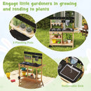 Outdoor Fir Wood Play Kitchen with Blackboard and Planting Pots-Natural by LJGDeals