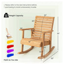 Outdoor Fir Wood Rocking Chair with High Backrest by LJGDeals