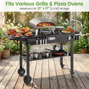 Foldable Grill Cart with 31" Tabletop & Storage Shelf by LJGDeals
