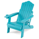 Folding Adirondack Chair with Adjustable Backrest & Cup Holder by LJGDeals