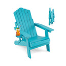 Folding Adirondack Chair with Adjustable Backrest & Cup Holder by LJGDeals