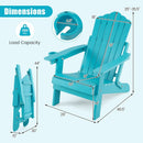 Folding Adirondack Chair with Adjustable Backrest & Cup Holder by LJGDeals
