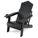 Folding Adirondack Chair with Adjustable Backrest & Cup Holder by DirectDeals