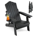 Folding Adirondack Chair with Adjustable Backrest & Cup Holder by DirectDeals