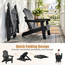 Folding Adirondack Chair with Adjustable Backrest & Cup Holder by DirectDeals