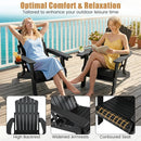 Folding Adirondack Chair with Adjustable Backrest & Cup Holder by LJGDeals
